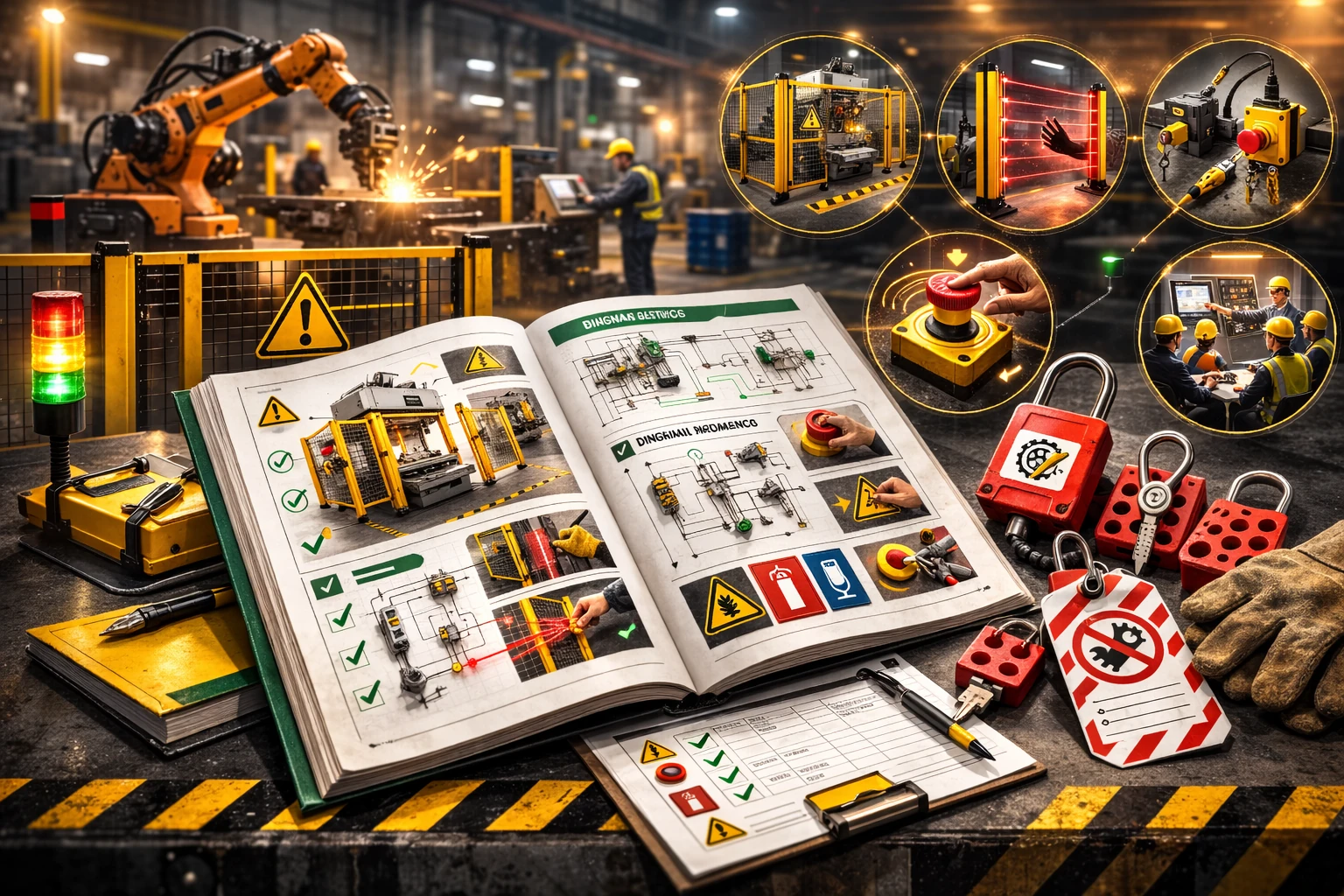 Guarda móvel/visores de proteção em máquina (exemplo de proteção transparente NR-12)