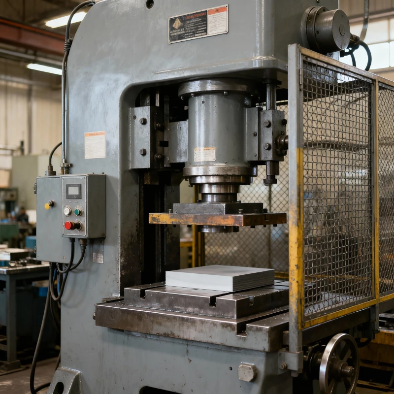 Prensa sem proteção NR12